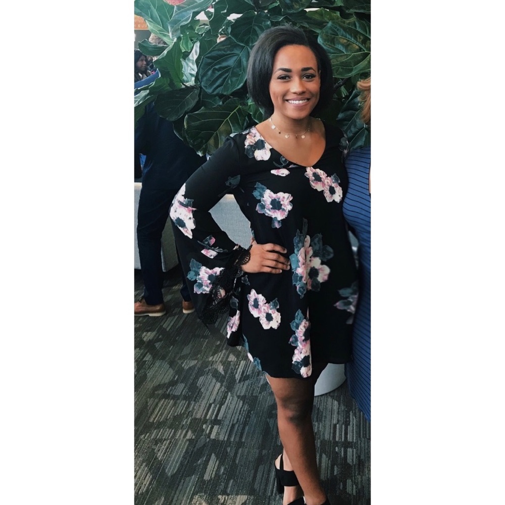Floral Black Dress